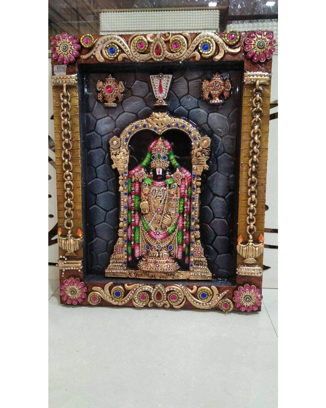 Riddhi Siddhi Art Creations - Double Border Gold & Black Balaji Mural